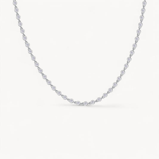 Theiaura Bezel Moissanite Tennis Necklace (2.37 Ct. Tw.) - THEIAURA&CO.