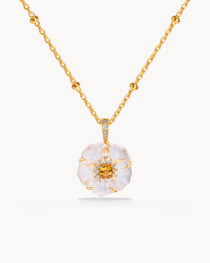 Theiaura Camellia Bloom Pendant Necklace - THEIAURA & CO.