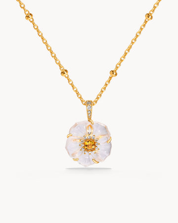 Theiaura Camellia Bloom Pendant Necklace - THEIAURA & CO.