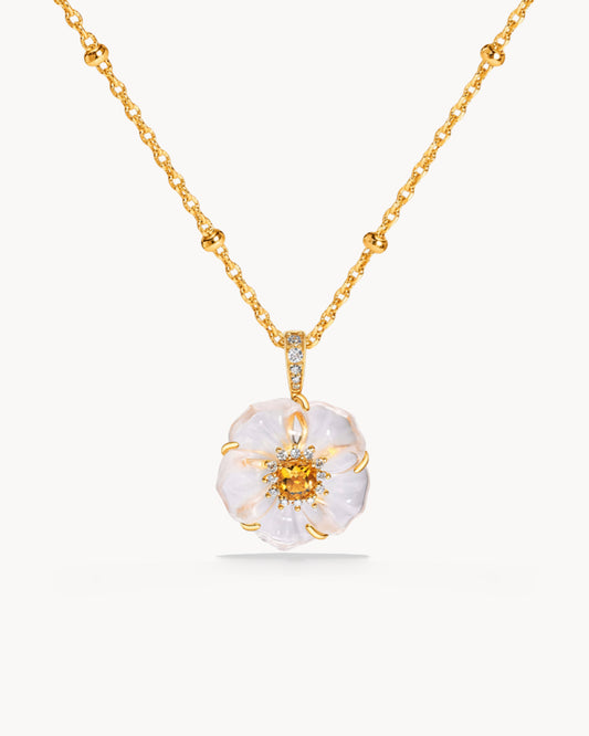 Theiaura Camellia Bloom Pendant Necklace - THEIAURA & CO.