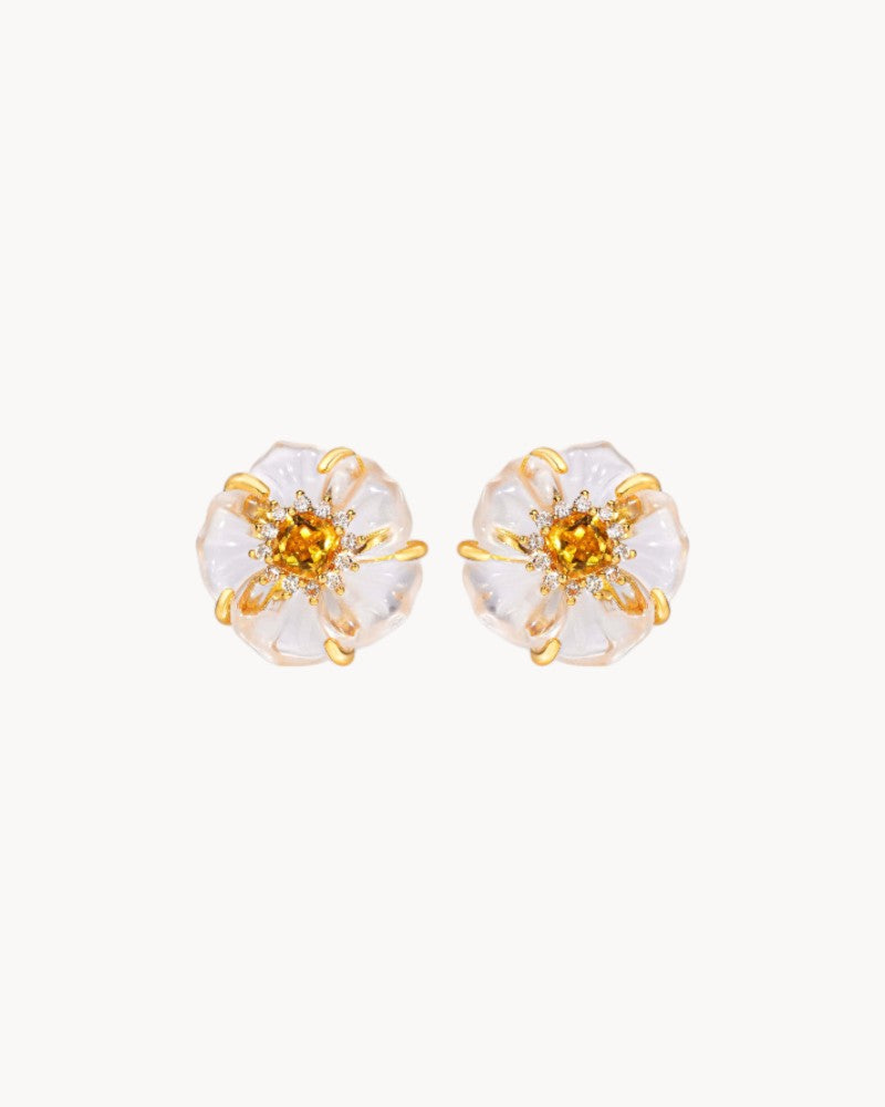 Theiaura Camellia Bloom Stud Earrings - THEIAURA & CO.