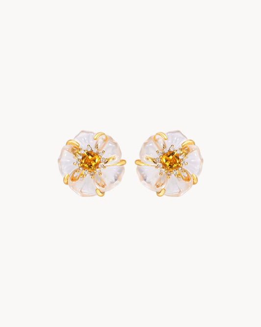 Theiaura Camellia Bloom Stud Earrings - THEIAURA & CO.