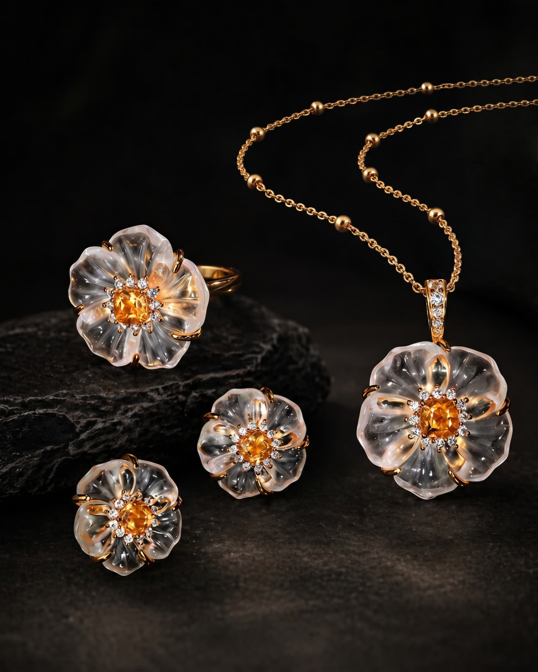 Theiaura Camellia Bloom Pendant Necklace - THEIAURA & CO.