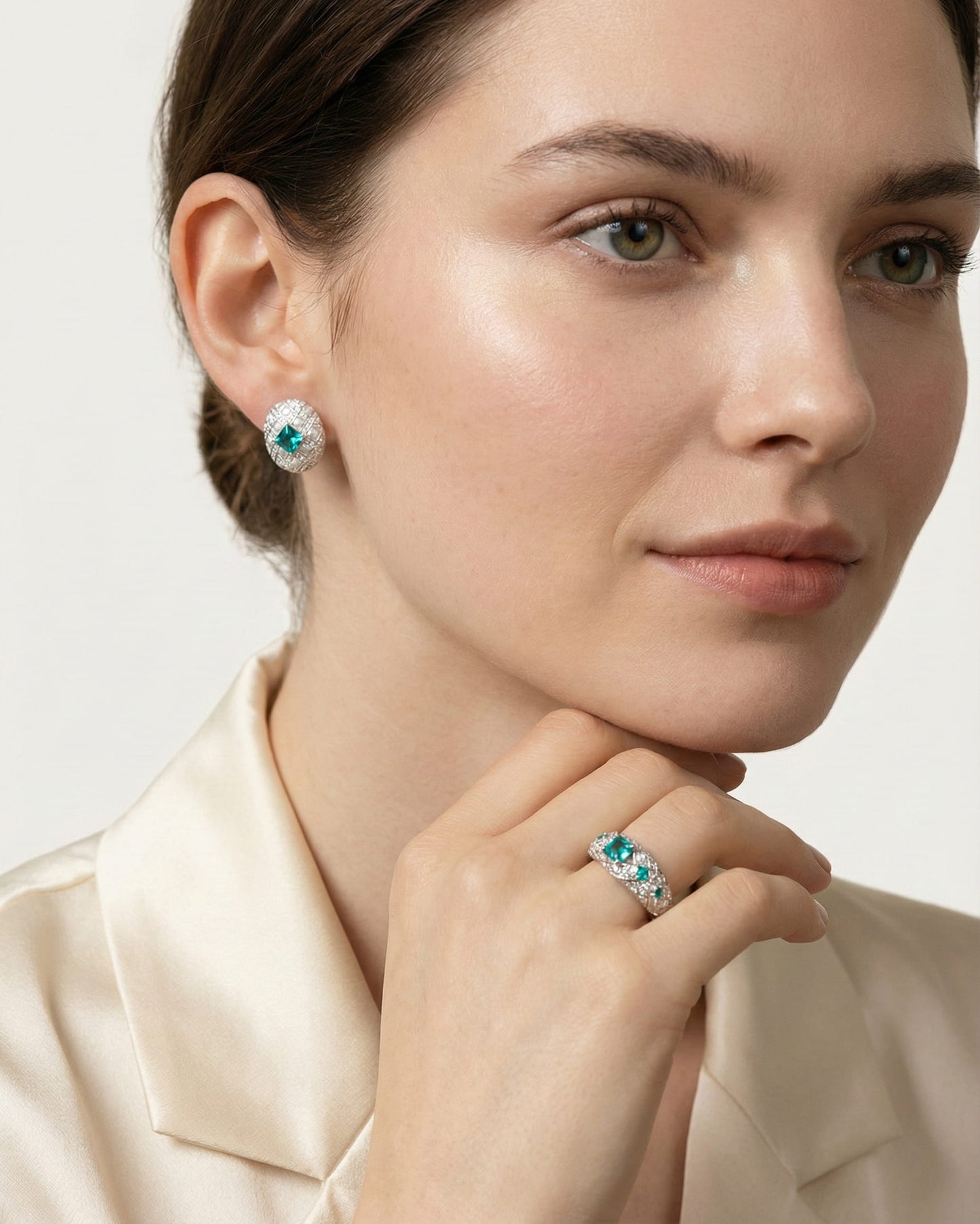 Theiaura Celeste Grid Stud Earrings