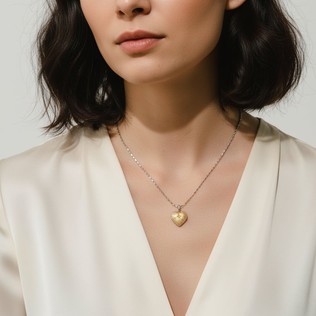 Theiaura Celeste Reversible Heart Pendant Necklace - THEIAURA&CO.