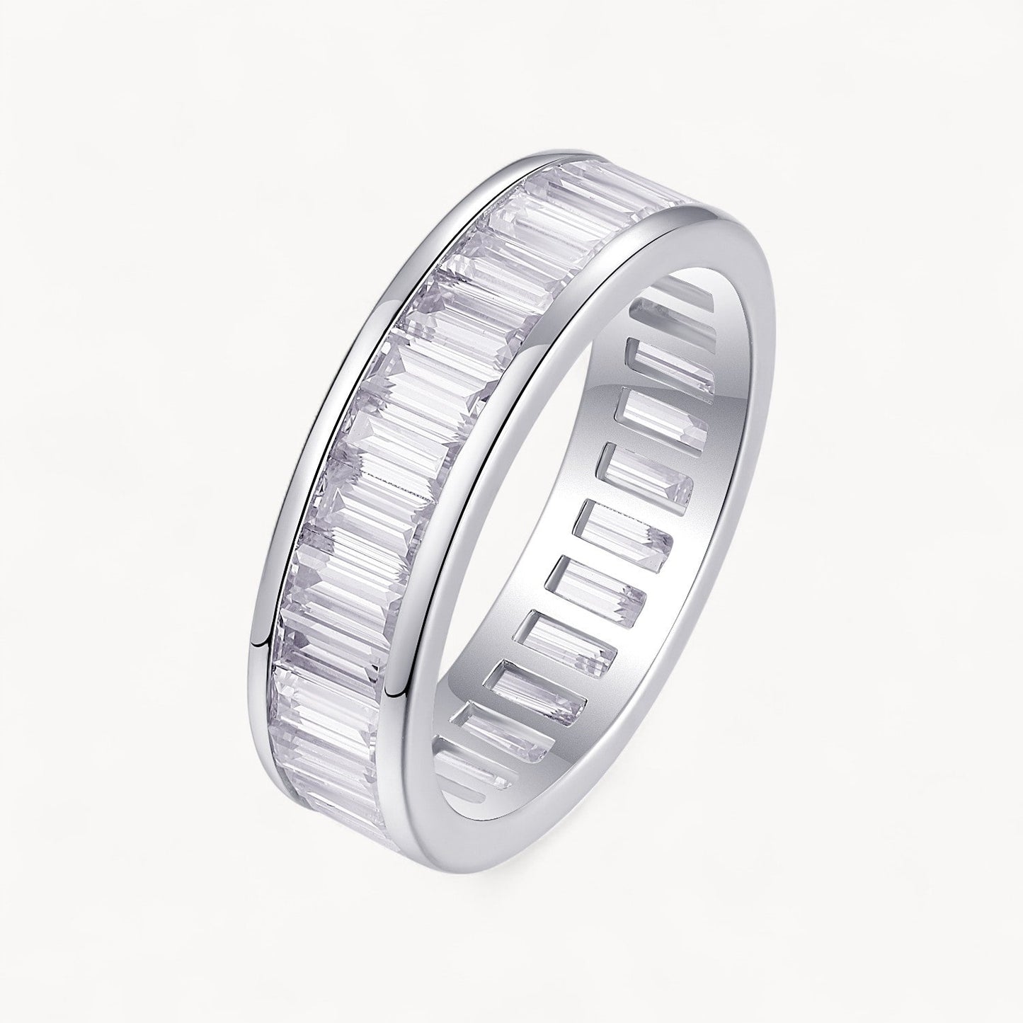 Theiaura Channel Set Emerald Cut Moissanite Ring (6.4 Ct. Tw.) - THEIAURA&CO.