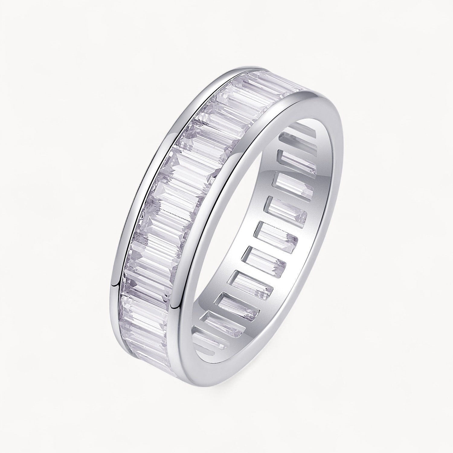 Theiaura Channel Set Emerald Cut Moissanite Ring (6.4 Ct. Tw.) - THEIAURA&CO.