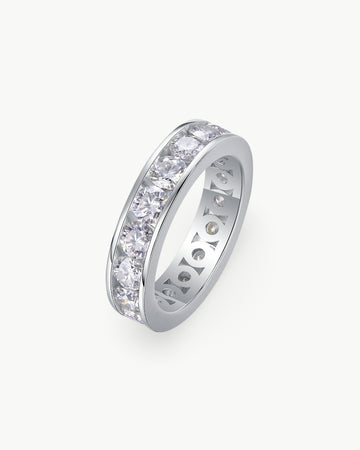 Theiaura Channel Set Round Moissanite Ring - THEIAURA&CO.