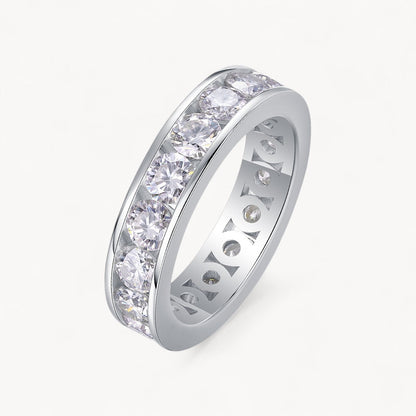 Theiaura Channel Set Round Moissanite Ring (5.1 Ct. Tw.) - THEIAURA&CO.