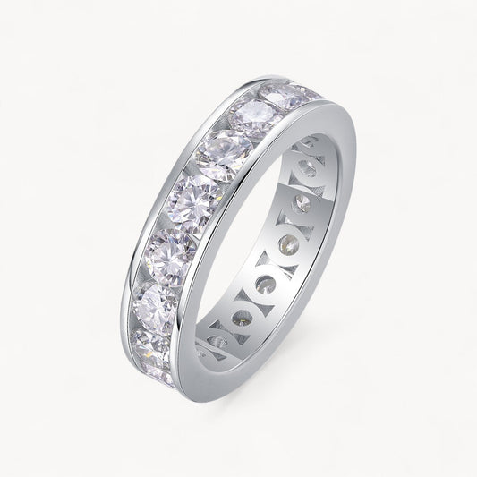 Theiaura Channel Set Round Moissanite Ring (5.1 Ct. Tw.) - THEIAURA&CO.