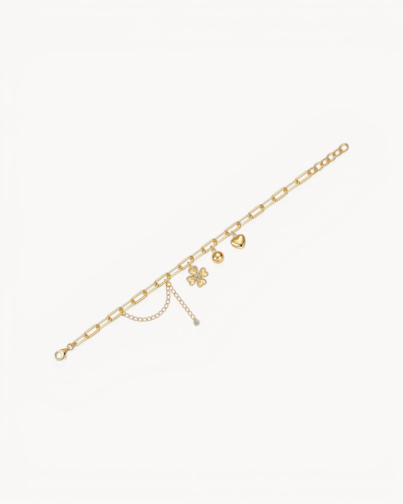 Theiaura Clover Charm Moissanite Bracelet - THEIAURA&CO.