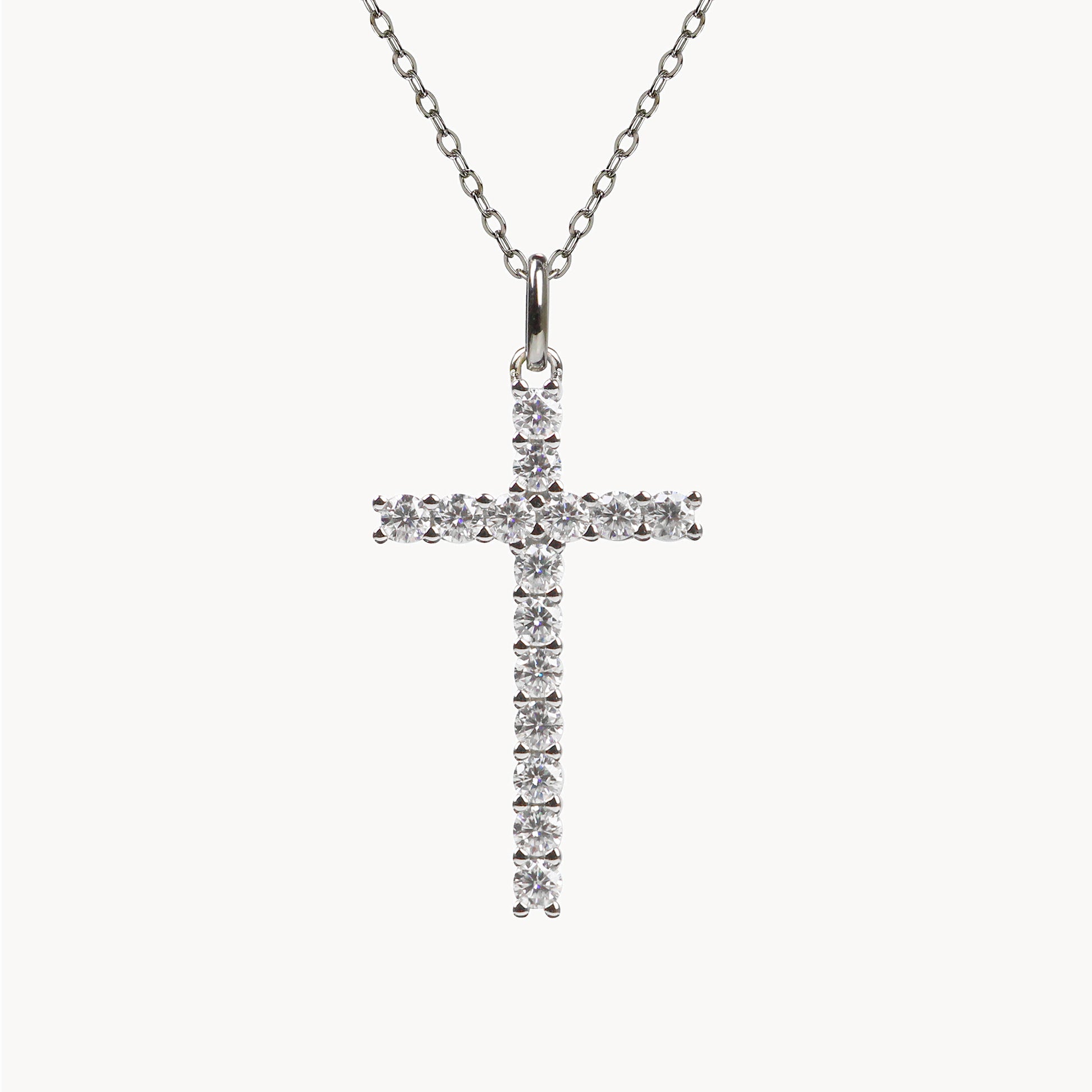 Theiaura Cross Moissanite Pendant Necklace - THEIAURA&CO.