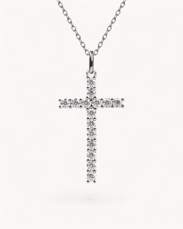 Theiaura Moissanite Cross Pendant Necklace – Dainty Edition - THEIAURA&CO.