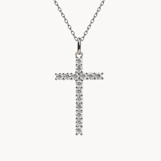 Theiaura Cross Moissanite Pendant Necklace - THEIAURA&CO.