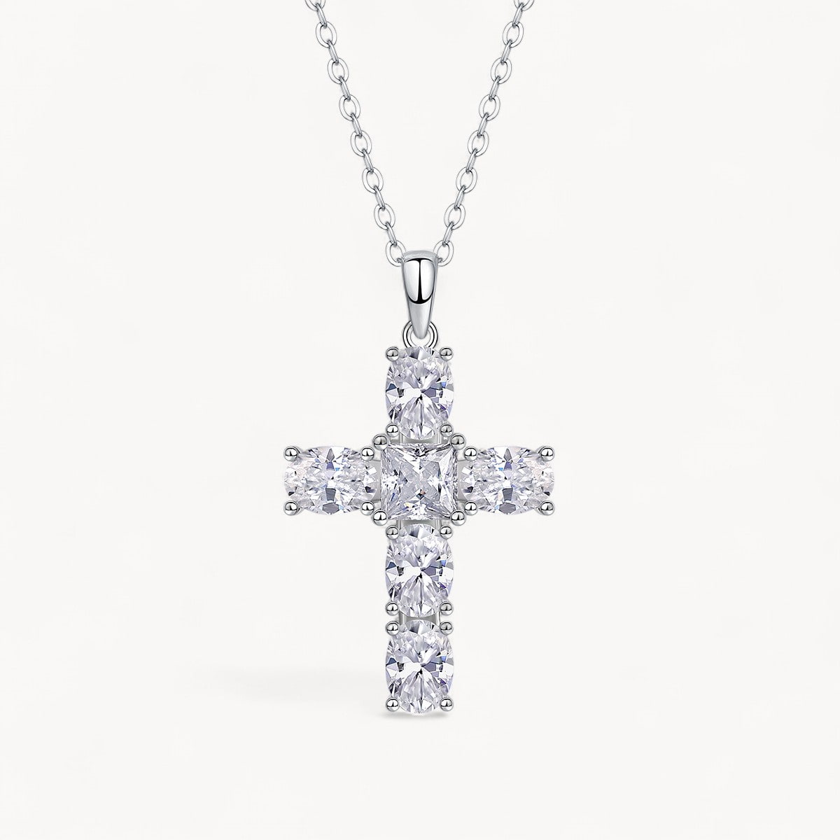 Theiaura Cross Moissanite Pendant Necklace (2 Ct. Tw.) - THEIAURA&CO.