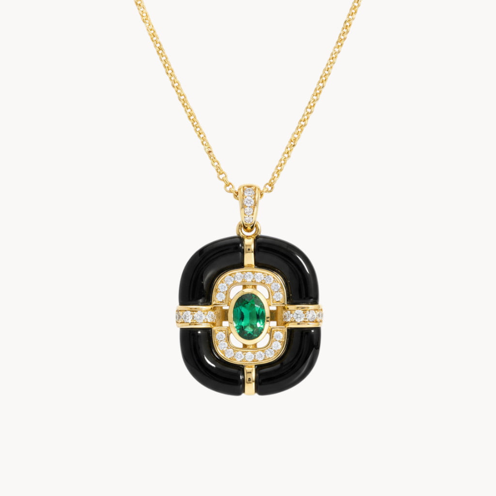 Theiaura Deco Onyx Pendant Necklace - THEIAURA&CO.