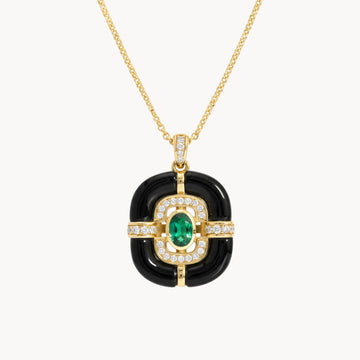 Theiaura Deco Onyx Pendant Necklace - THEIAURA&CO.