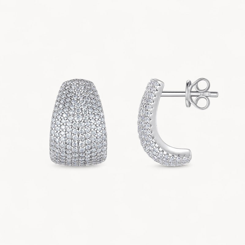 Theiaura Domed Illusion Moissanite Hoop Earrings - THEIAURA&CO.