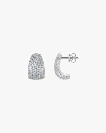 Theiaura Domed Illusion Moissanite Hoop Earrings - THEIAURA&CO.