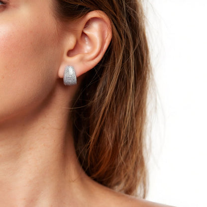 Theiaura Domed Illusion Moissanite Hoop Earrings - THEIAURA&CO.
