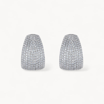 Theiaura Domed Illusion Moissanite Hoop Earrings - THEIAURA&CO.