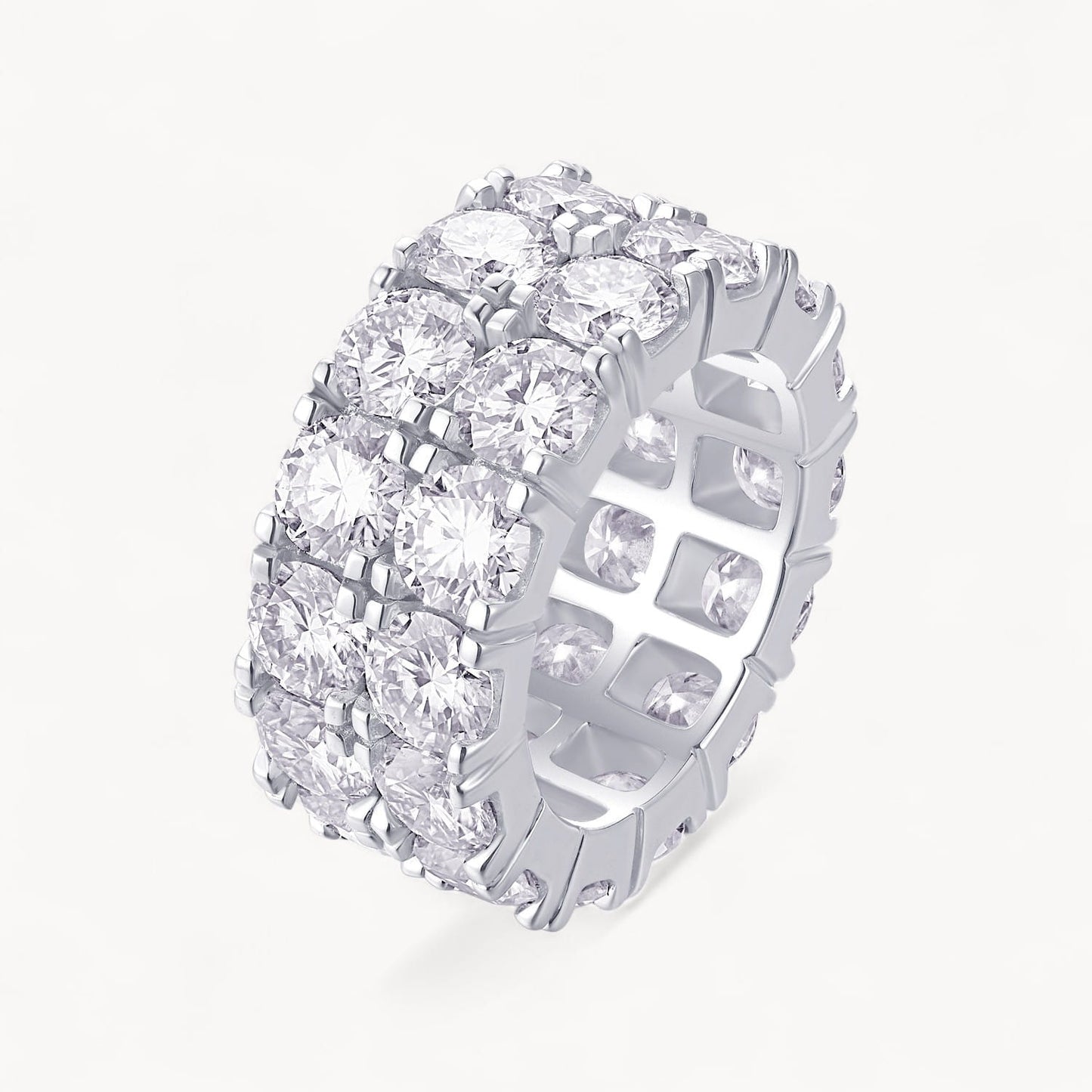 Theiaura Double Row Pavé Moissanite Ring (14.0 Ct. Tw.) - THEIAURA&CO.