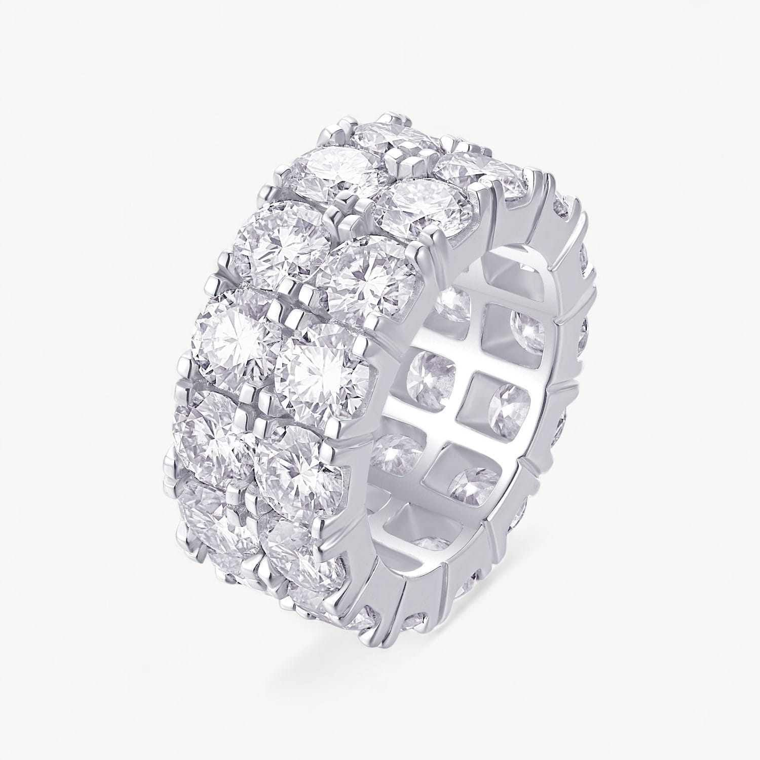 Theiaura Double Row Pavé Moissanite Ring (14.0 Ct. Tw.) - THEIAURA&CO.