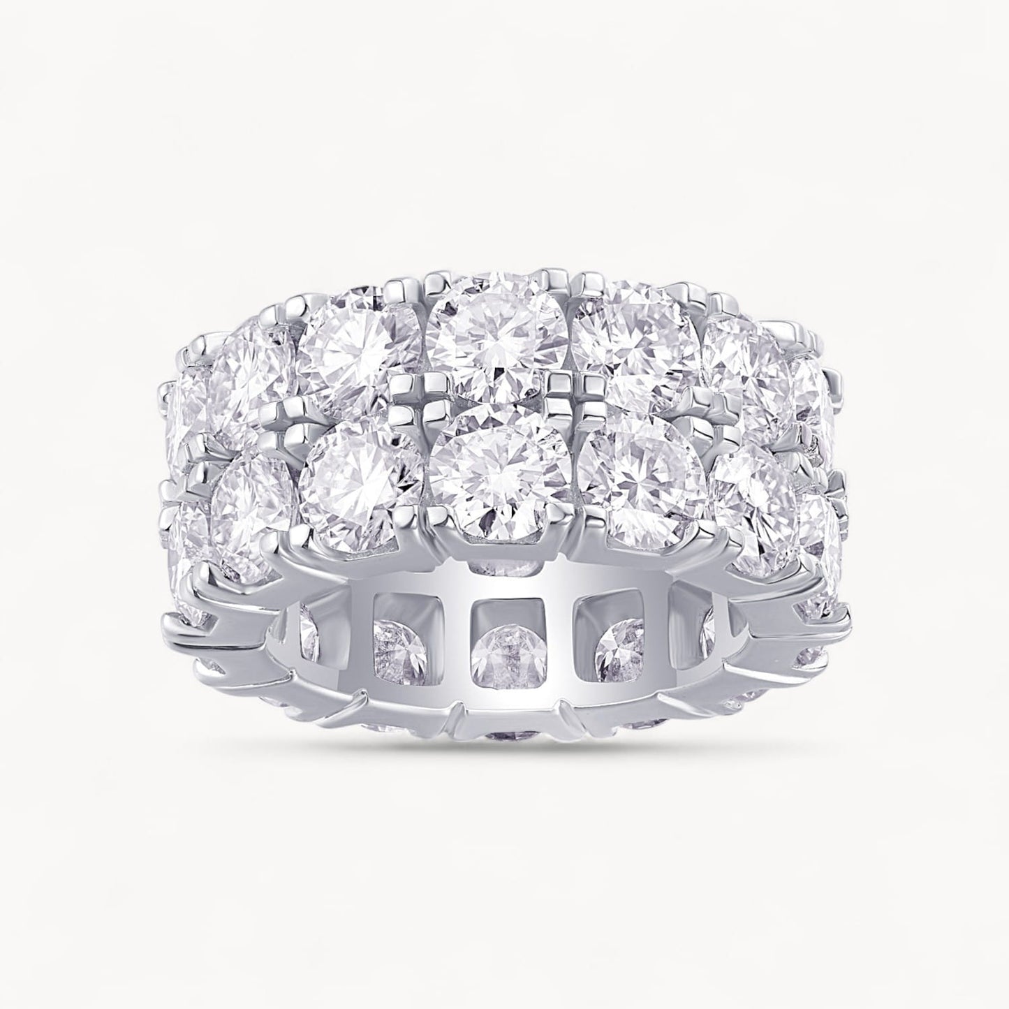 Theiaura Double Row Pavé Moissanite Ring (14.0 Ct. Tw.) - THEIAURA&CO.
