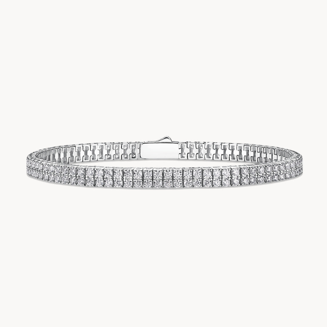 Theiaura Double-row 4-Prong 2.0mm Round Aura Moissanite Tennis Bracelet (4.8 Ct. Tw.) - THEIAURA&CO.