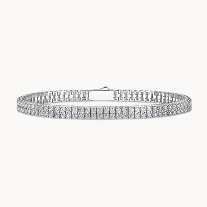 Theiaura Double-row 4-Prong 2.0mm Round Aura Moissanite Tennis Bracelet (4.8 Ct. Tw.) - THEIAURA&CO.