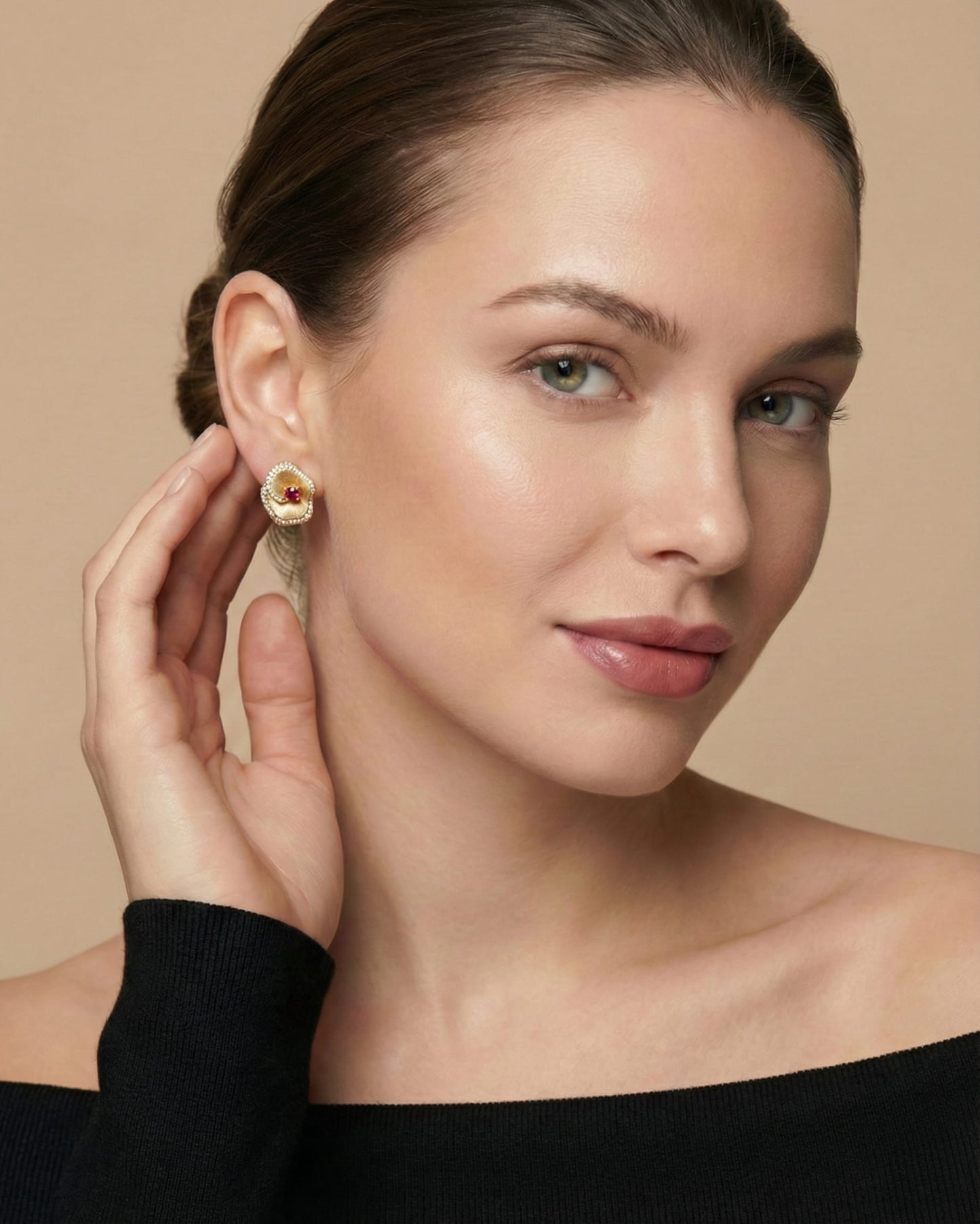 Theiaura Velvet Ember Stud Earrings