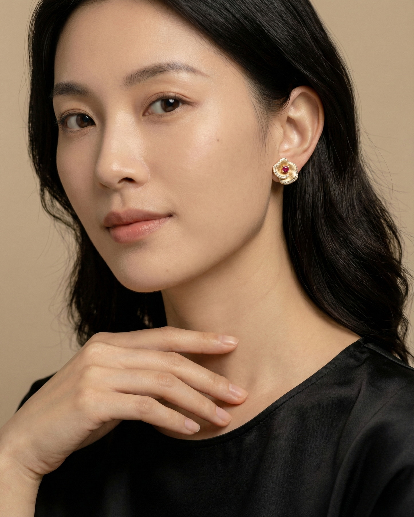 Theiaura Velvet Ember Stud Earrings