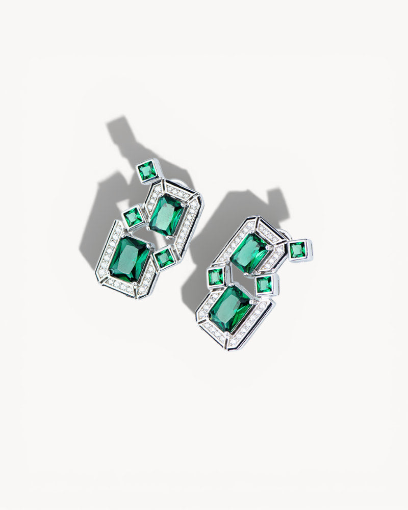 Theiaura Emerald Prism Drop Earrings - THEIAURA&CO.