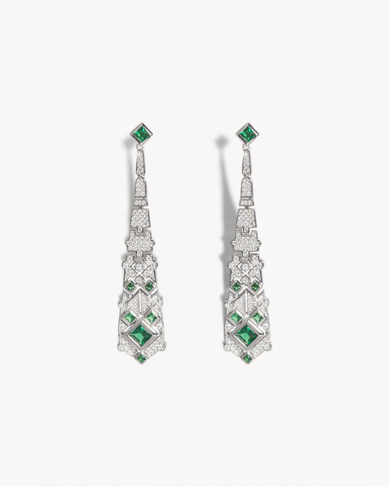 Theiaura Emerald Symphony Drop Earrings - THEIAURA&CO.