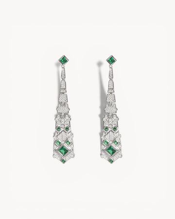 Theiaura Emerald Symphony Drop Earrings - THEIAURA&CO.