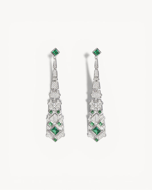Theiaura Emerald Symphony Drop Earrings - THEIAURA&CO.