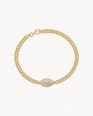 Theiaura Evil Eye Moissanite Chain Bracelet - THEIAURA&CO.