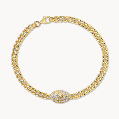 Theiaura Evil Eye Moissanite Chain Bracelet - THEIAURA&CO.