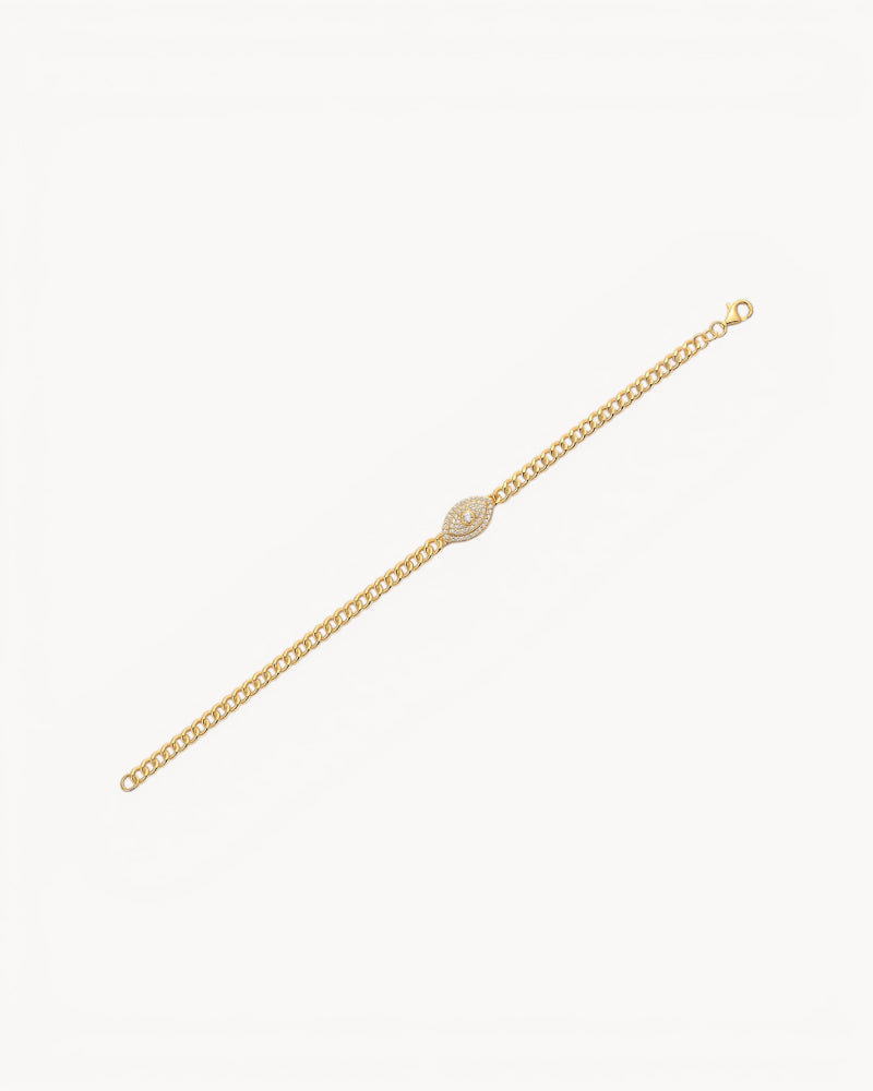 Theiaura Evil Eye Moissanite Chain Bracelet - THEIAURA&CO.