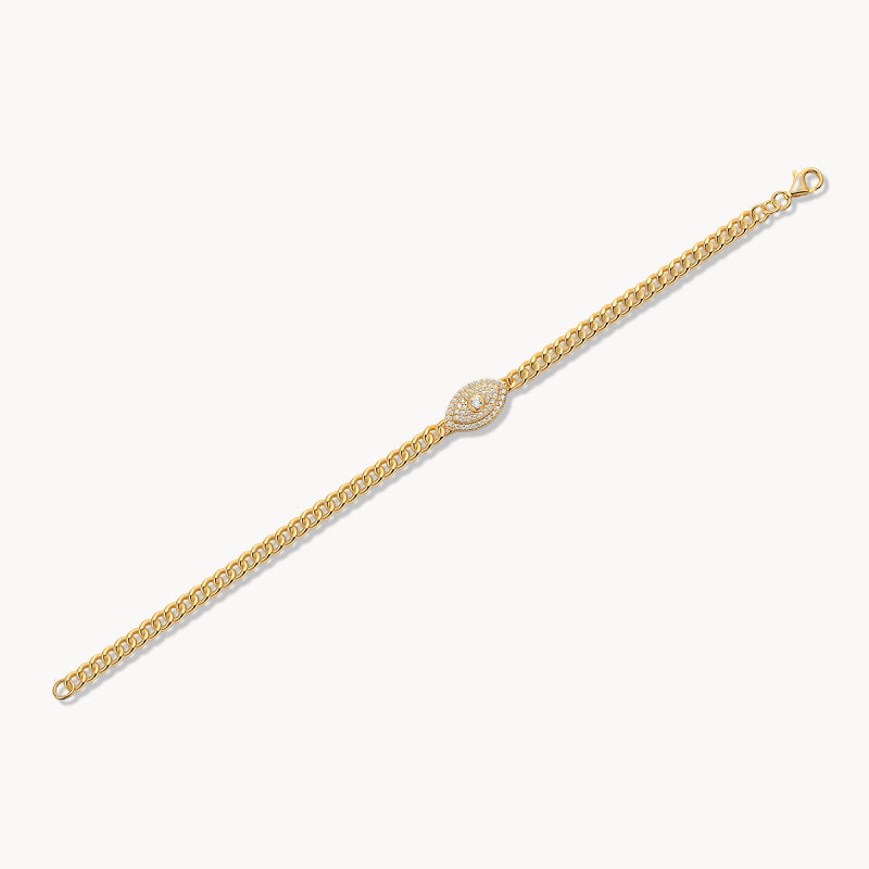 Theiaura Evil Eye Moissanite Chain Bracelet - THEIAURA&CO.