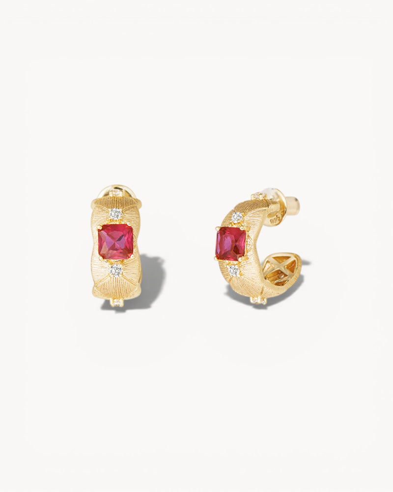 Theiaura Fiore Rosso Hoop Earrings - THEIAURA&CO.