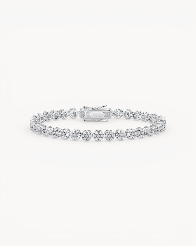 Bracelet tennis en moissanite à grappes florales Theiaura