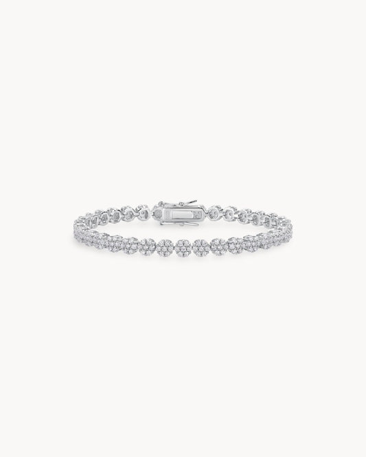 Theiaura Floral Cluster Moissanite Tennis Bracelet