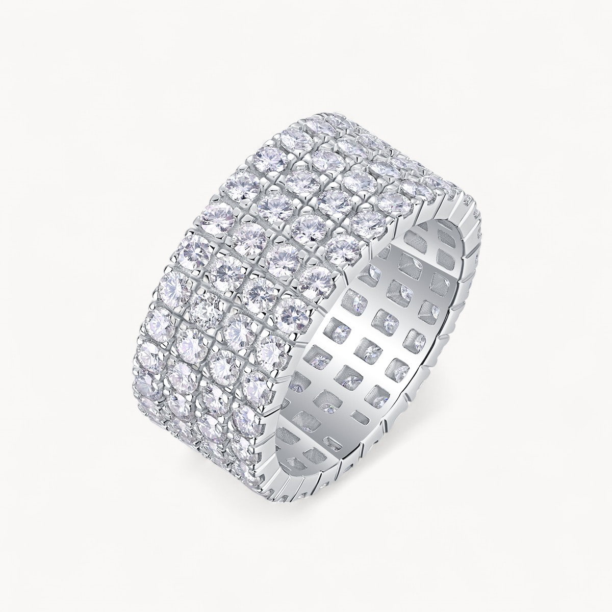 Theiaura Four Row Pavé Moissanite Ring (3.2 Ct. Tw.) - THEIAURA&CO.