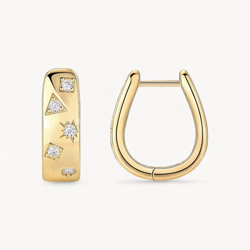 Theiaura Galaxy Moissanite Huggie Hoop Earrings - THEIAURA&CO.