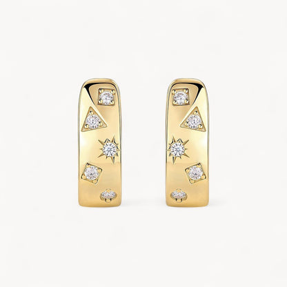 Theiaura Galaxy Moissanite Huggie Hoop Earrings - THEIAURA&CO.