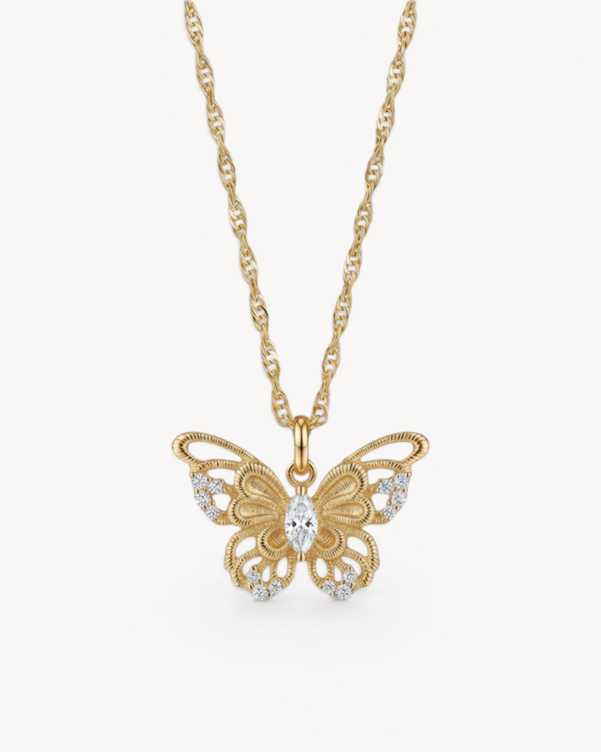 Theiaura Gilded Butterfly Pendant Necklace