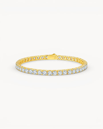 Theiaura Gold 4-Prong Moissanite Tennis Bracelet - THEIAURA&CO.