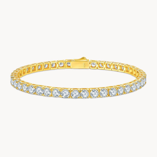 Theiaura Gold 4-Prong Moissanite Tennis Bracelet - THEIAURA&CO.