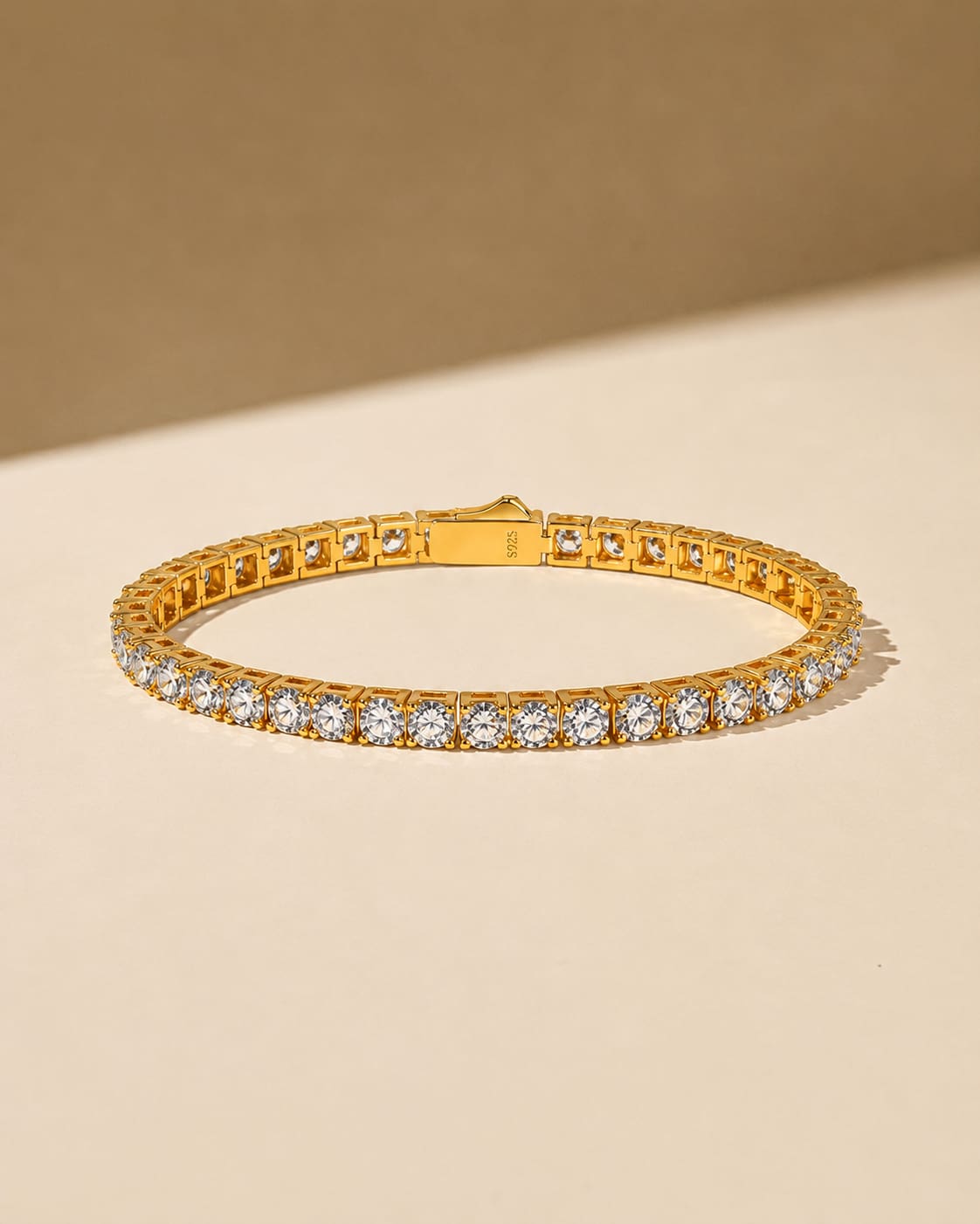 Theiaura Gold 4-Prong Moissanite Tennis Bracelet - THEIAURA & CO.